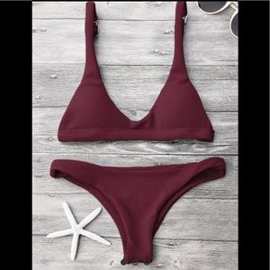 Burgundy Zaful Bikini